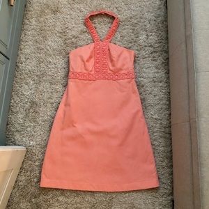Lilly Pulitzer Inspired Halter Dress Coral/Peach
